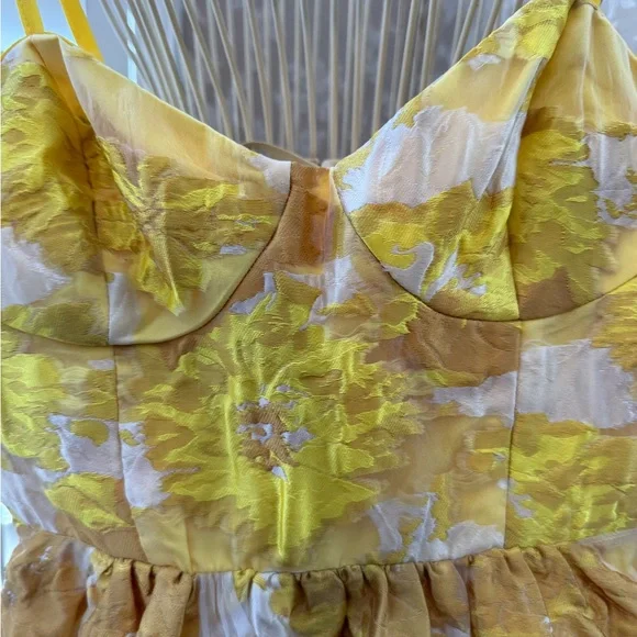 Showpo Yellow and Gold damask Floral Midi Dress - Picture 4 of 8
